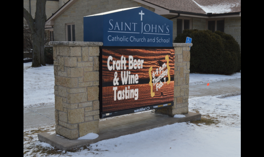 St Johns church Little Canada Monument Sign Digital Dynamic Display
