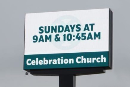 Celebration Church High Resolution Dynamic Display Pylon Sign